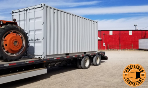 Transporting a Conex Container.