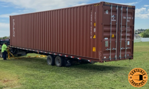 Transporting a container on a Trailer.