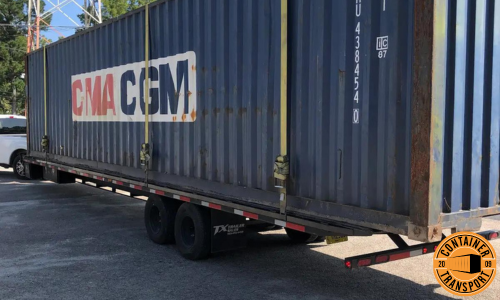 Shipping a Empty 40 ft container on a trailer.