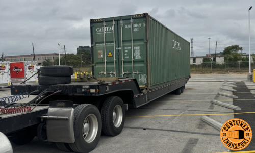 Transporting a Container on a RGN trailer.