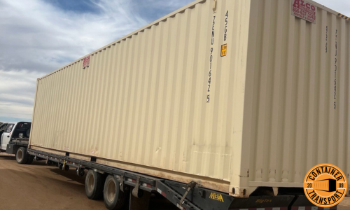 Shipping a Container on a Flatbed trailer.