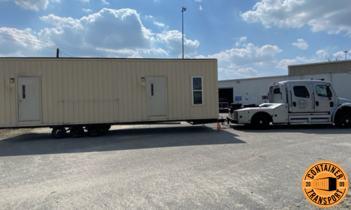 Shipping a Container on a trailer.